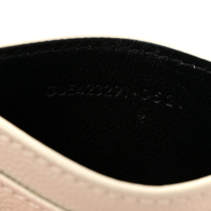 Saint Laurent Grain De Poudre Matelasse Chevron Monogram Credit Card Case Crema Soft 7 of 8