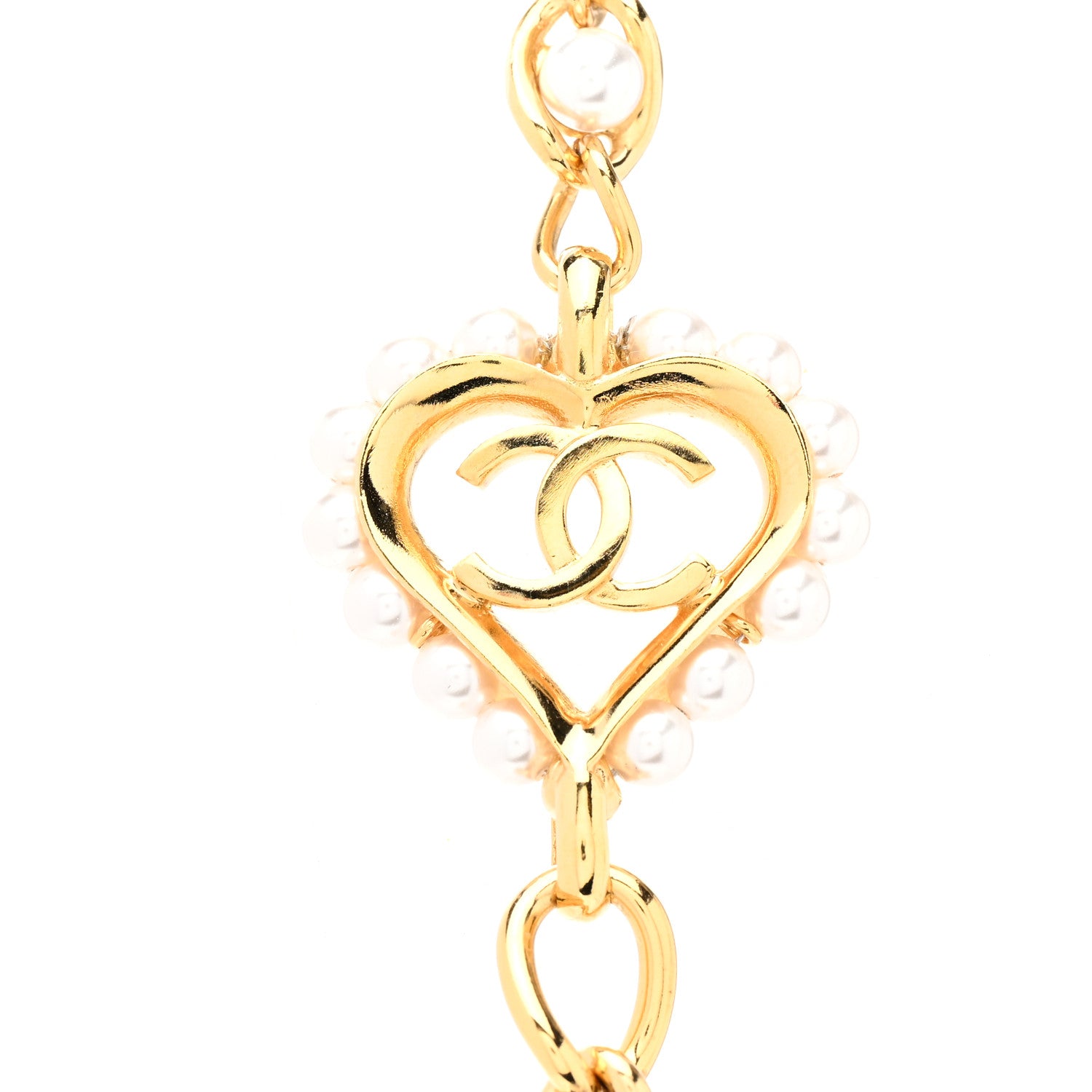 Chanel Lambskin Pearl CC Long Chain Necklace Black Gold 4 of 5