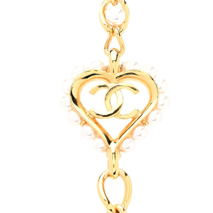 Chanel Lambskin Pearl CC Long Chain Necklace Black Gold 4 of 5