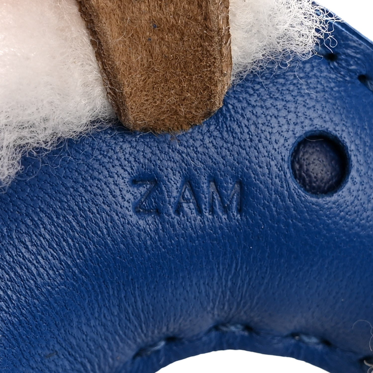 Hermes Milo Lambskin Shearling Budy Charm Bleu France Bleu Saphir 4 of 5