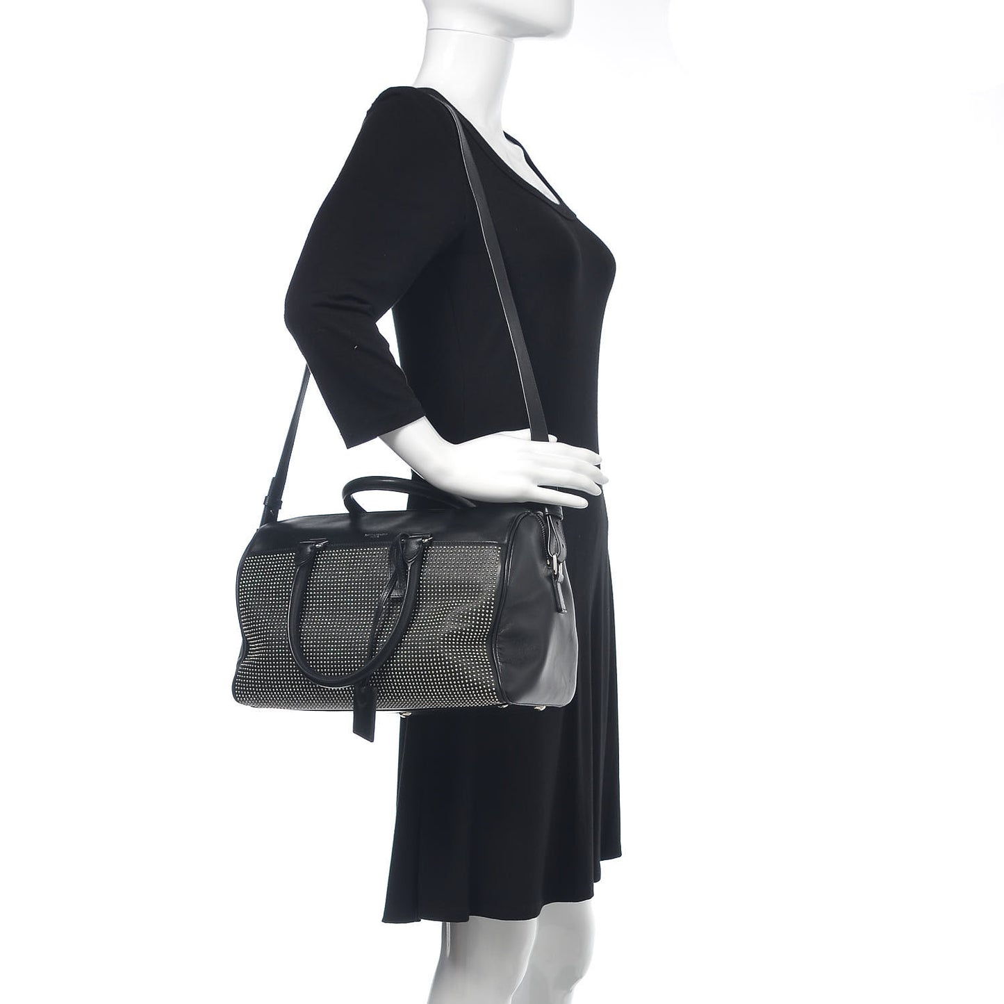 Calfskin Studded Classic Duffle 6 Black