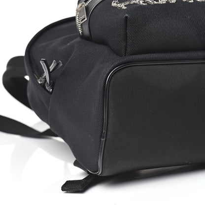 Saint Laurent Canvas Signature Heaven Embroidered Mini City Backpack Black 9 of 12