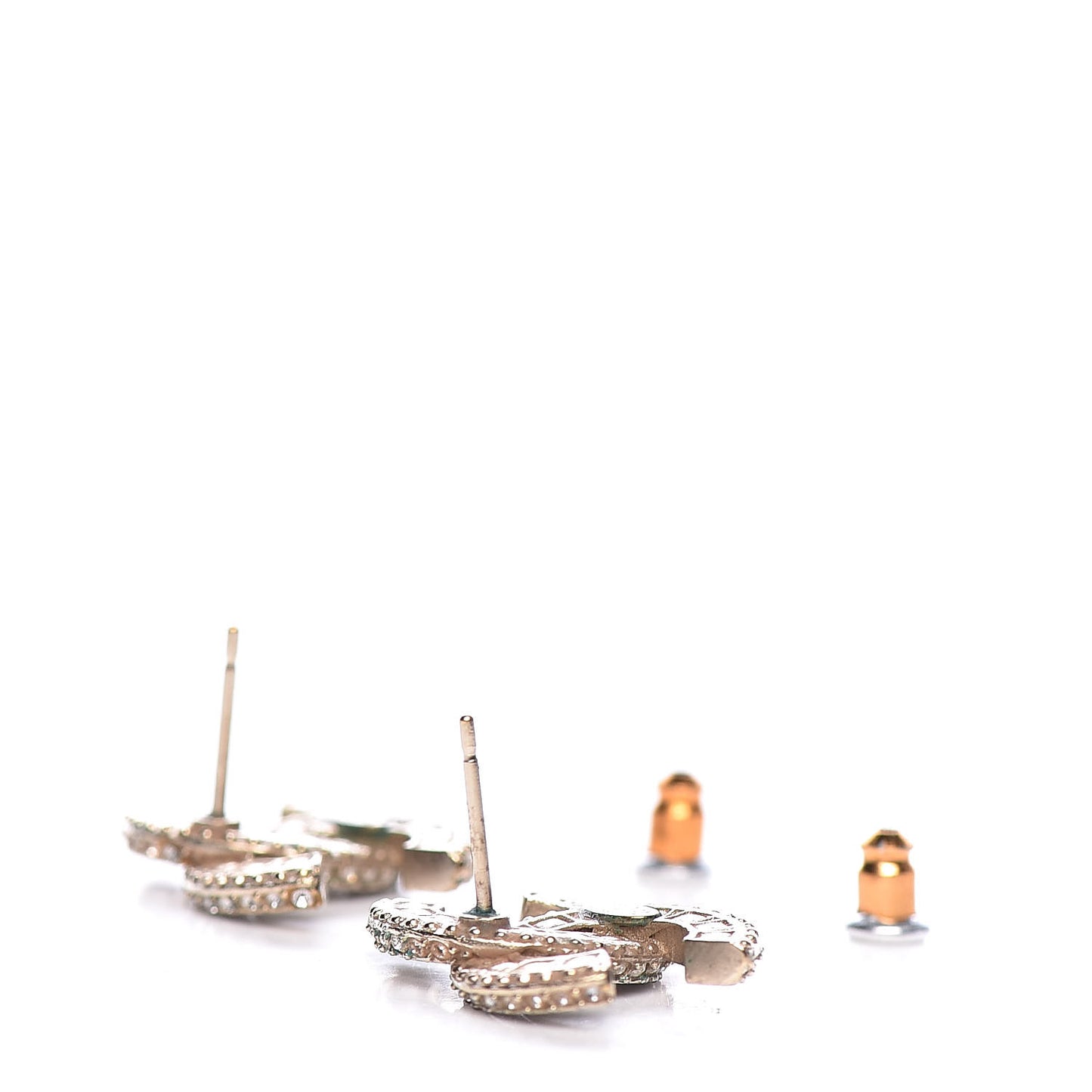 Crystal CC Earrings Light Gold