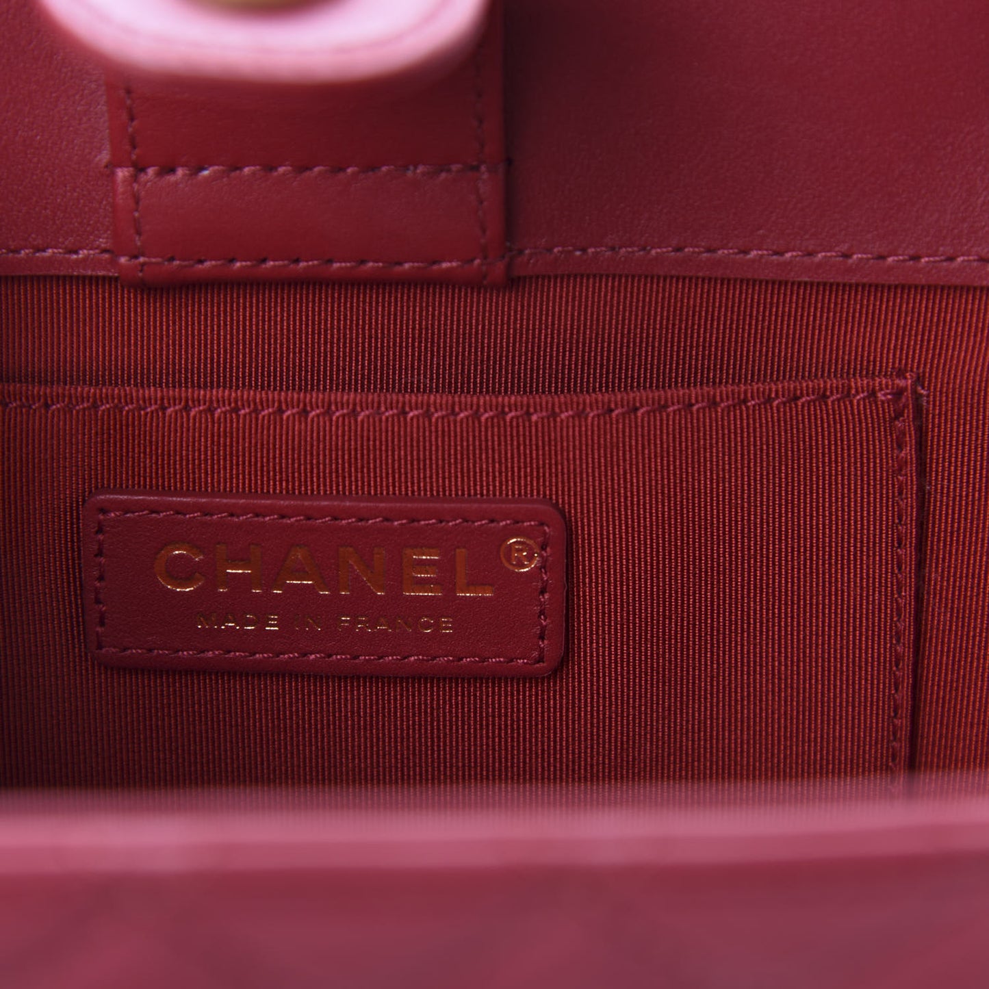 Calfskin Quilted CC Small Once Upon A Time Tote Red