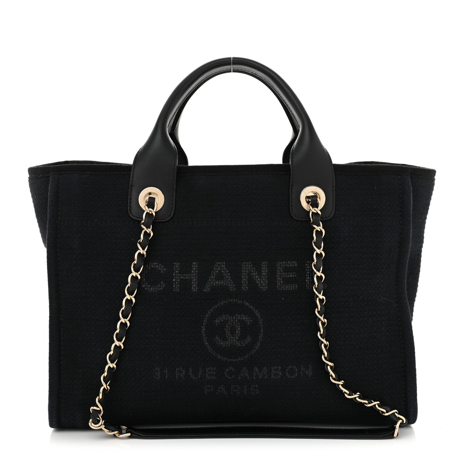 Chanel Mixed Fibers Small Deauville Tote Navy 1 of 16