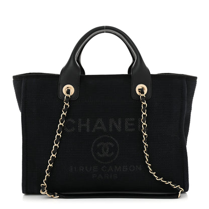 Chanel Mixed Fibers Small Deauville Tote Navy 1 of 16