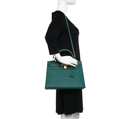 Hermes Epsom Kelly Sellier 32 Malachite 2 of 10