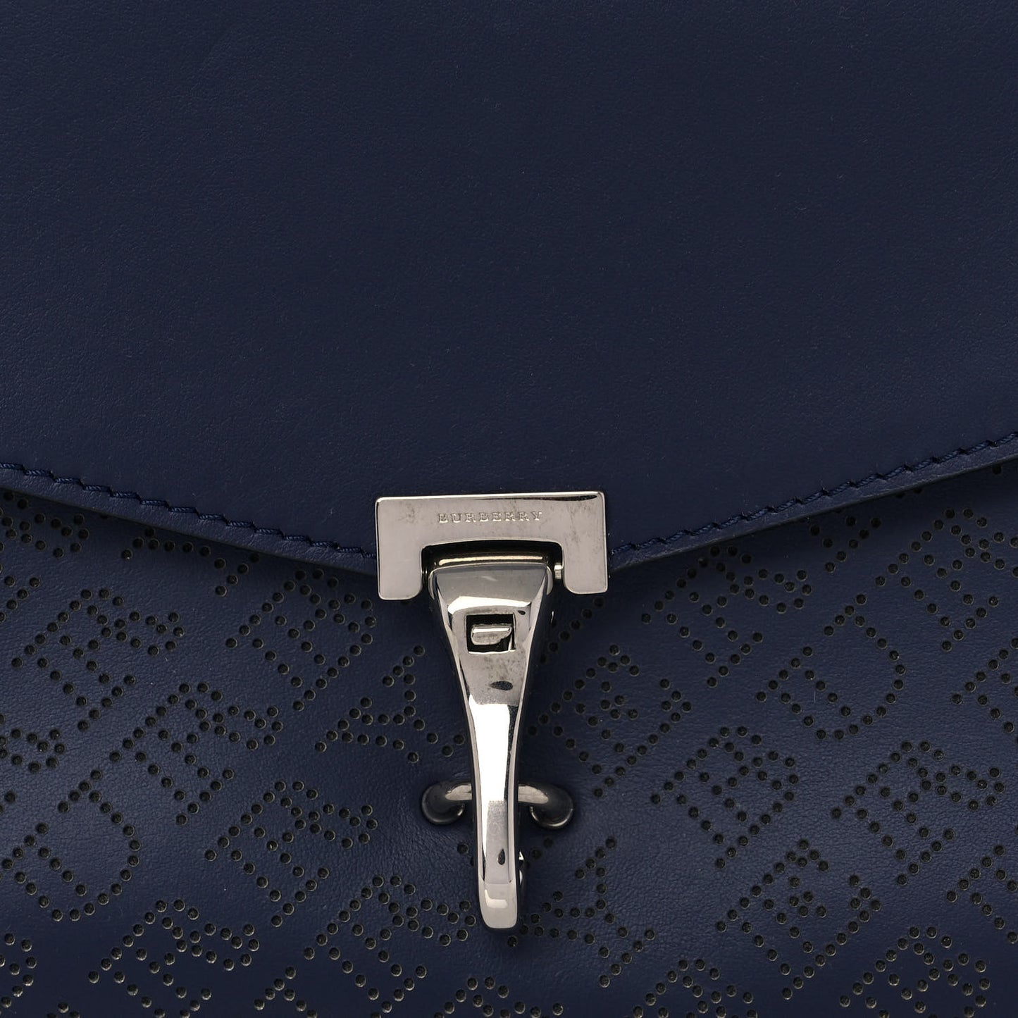 Calfskin Perforated Small Macken Crossbody Bag Regency Blue