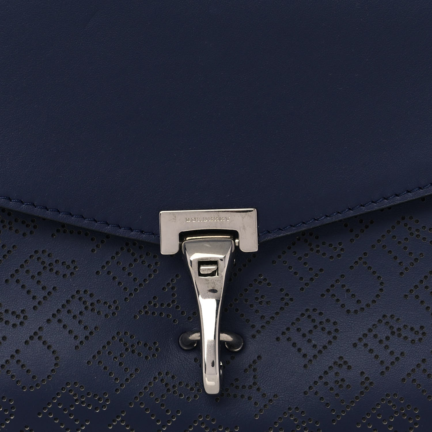 Burberry Calfskin Perforated Small Macken Crossbody Bag Regency Blue 7 of 9