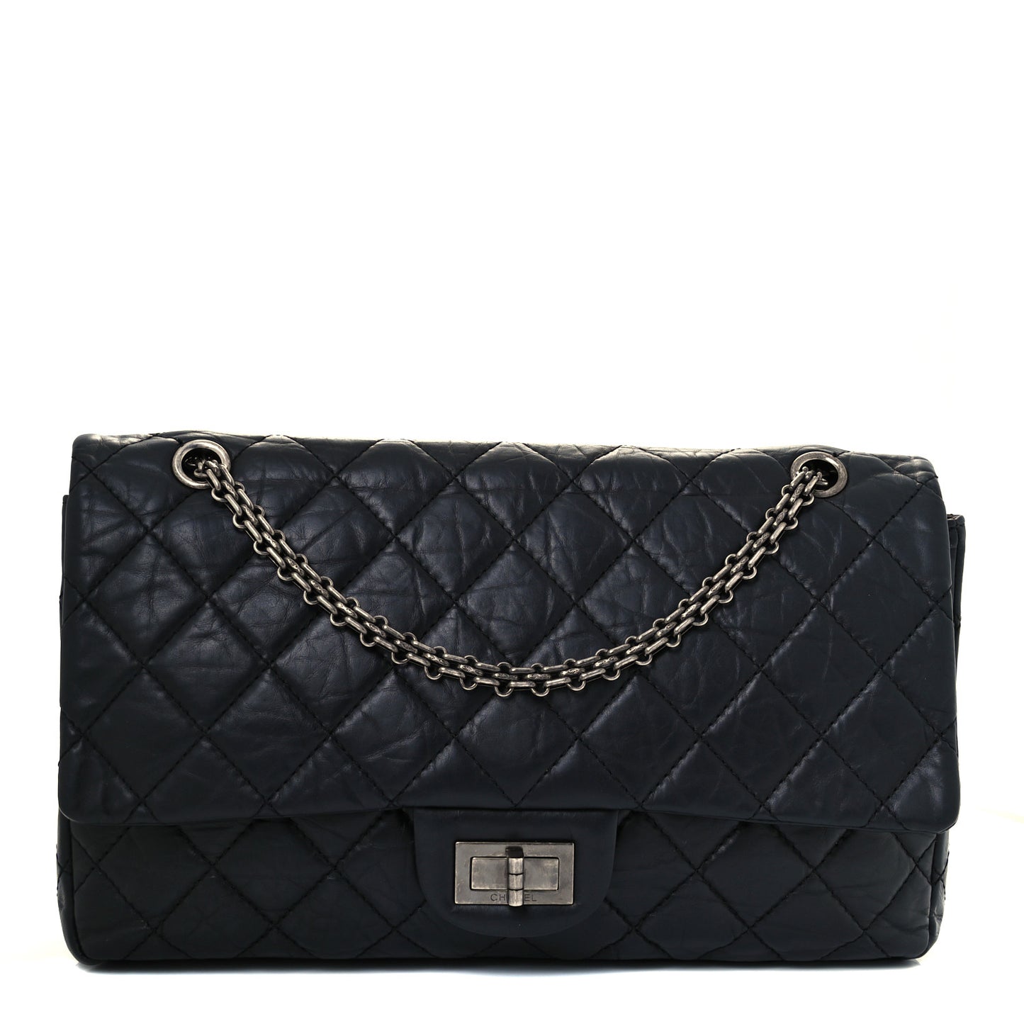 Aged Calfskin Quilted 2.55 Reissue 226 Flap Black