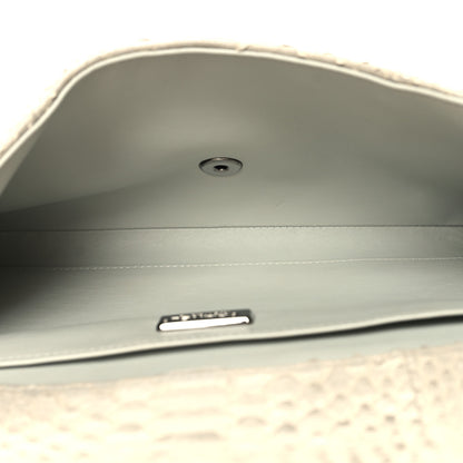 Chanel Snakeskin Clutch With Chain Flap Light Grey 5 of 13