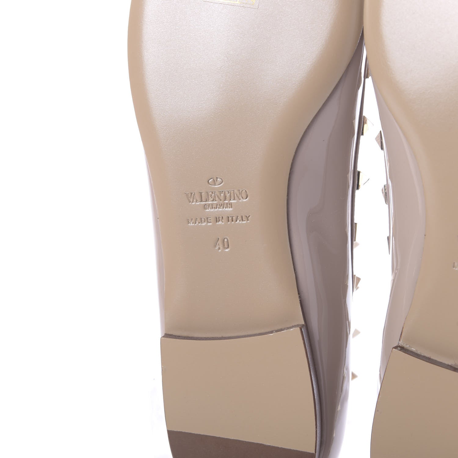 Valentino Garavani Patent Rockstud Cage Ballerina Flats 40 Poudre 9 of 11