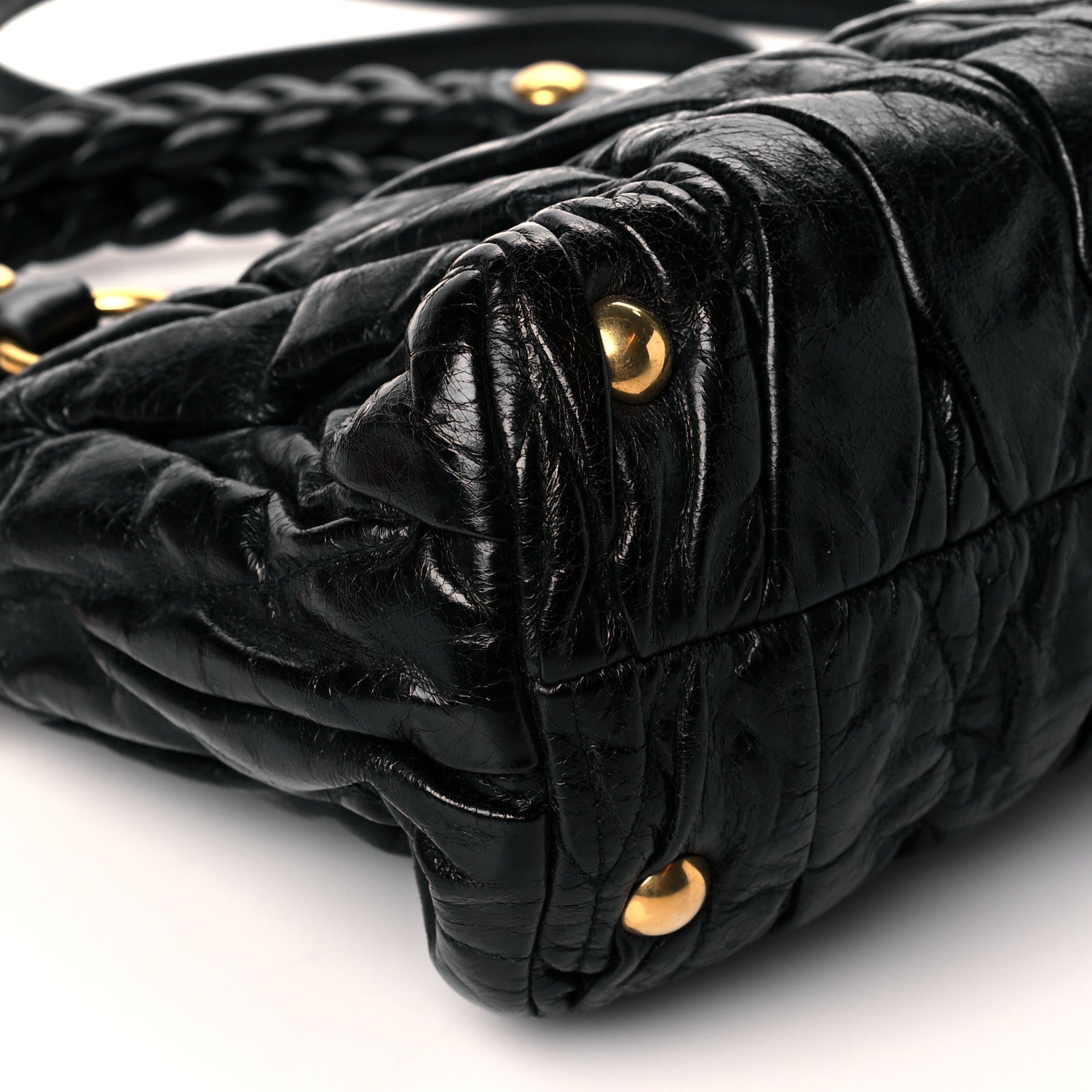 Miu Miu Nappa Matelasse Lux Top Handle Satchel Black 9 of 10