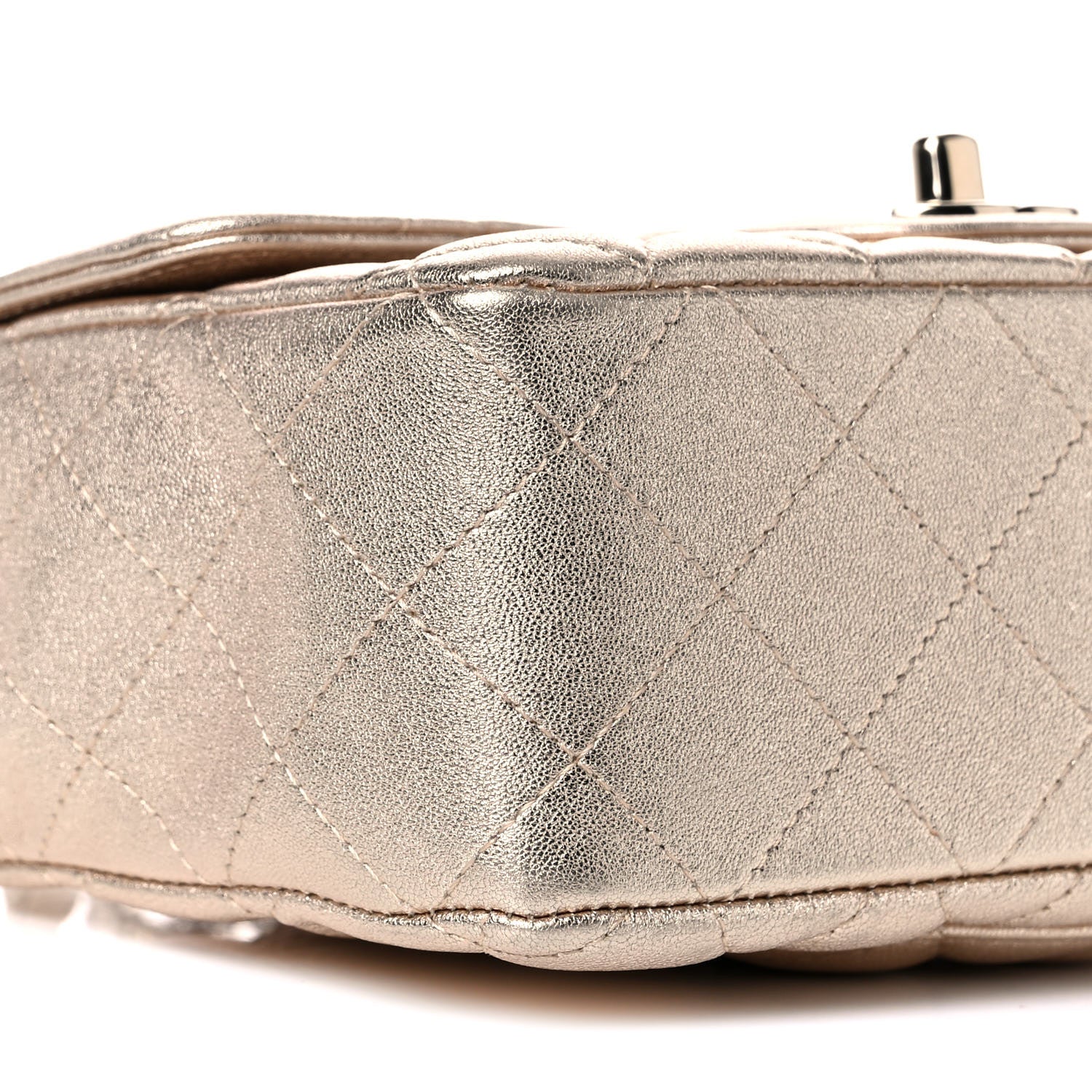 Chanel Metallic Lambskin Quilted Mini Rectangular Flap Gold 8 of 10