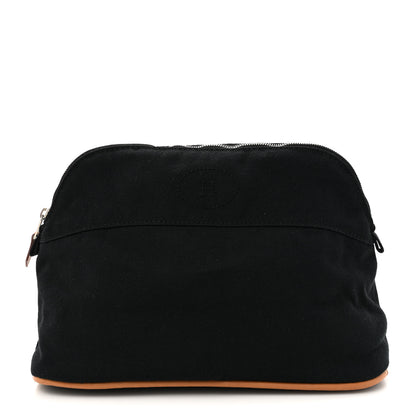 Hermes Cotton Canvas Bolide Travel Cosmetic Pouch MM Black 1 of 6