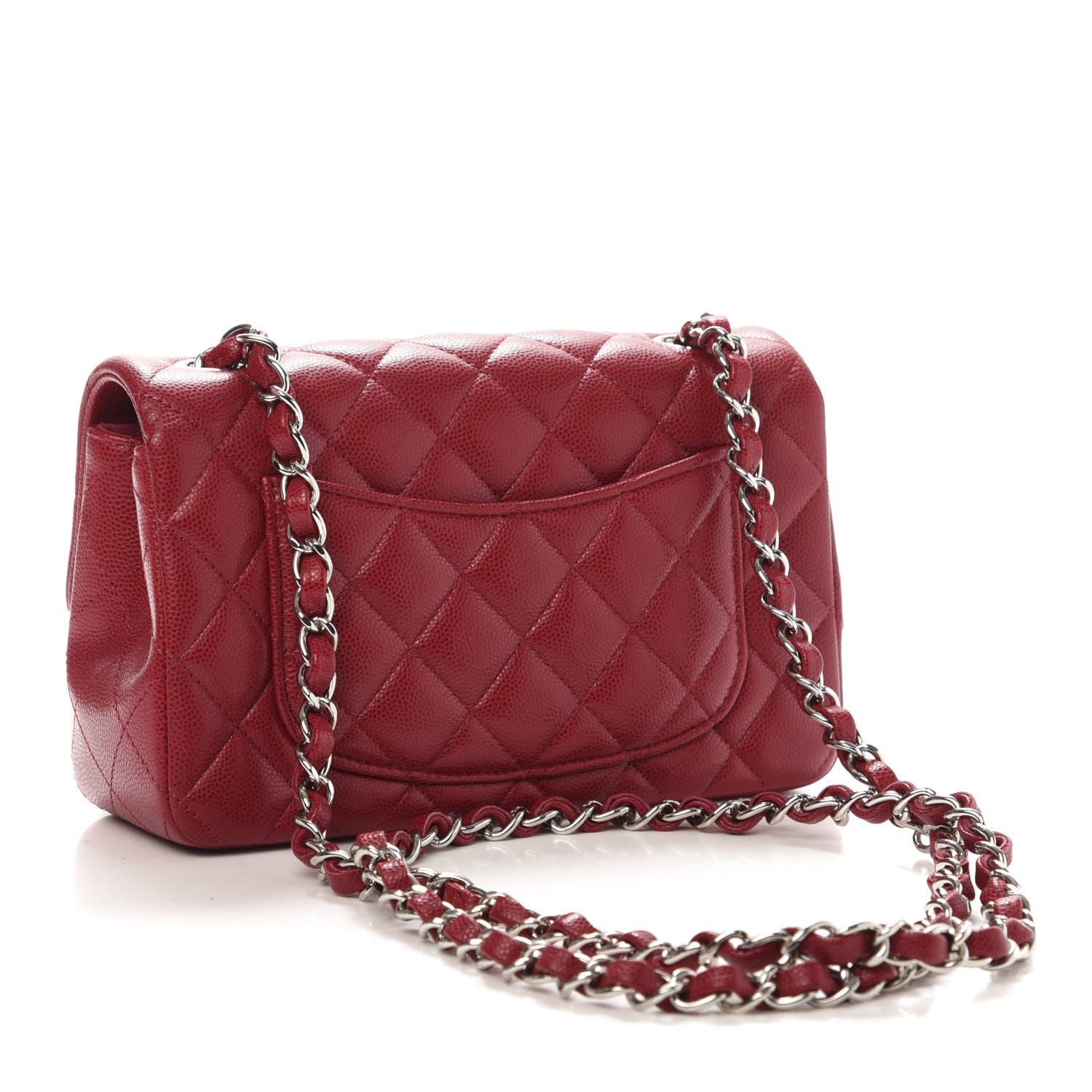 Chanel Caviar Quilted Mini Rectangular Flap Red 3 of 10