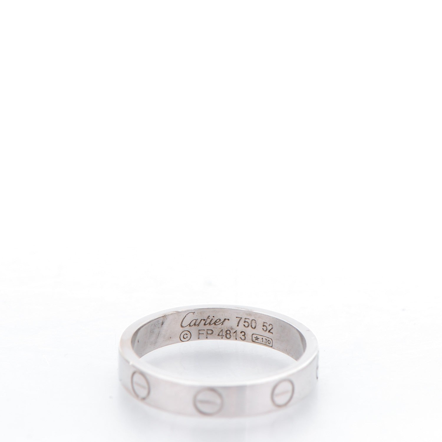 Cartier 18K White Gold 4mm LOVE Wedding Band Ring 52 6 3 of 4