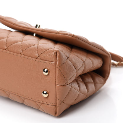 Chanel Caviar Quilted Lizard Embossed Mini Coco Handle Flap Brown 8 of 12