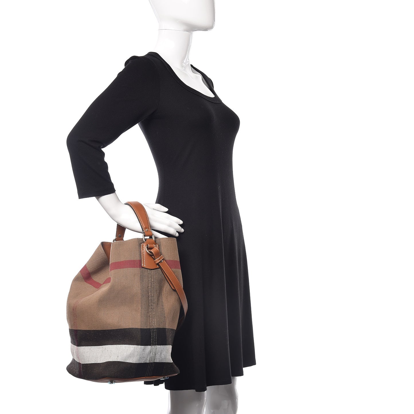 Canvas Mega Check Medium Ashby Hobo Saddle Brown