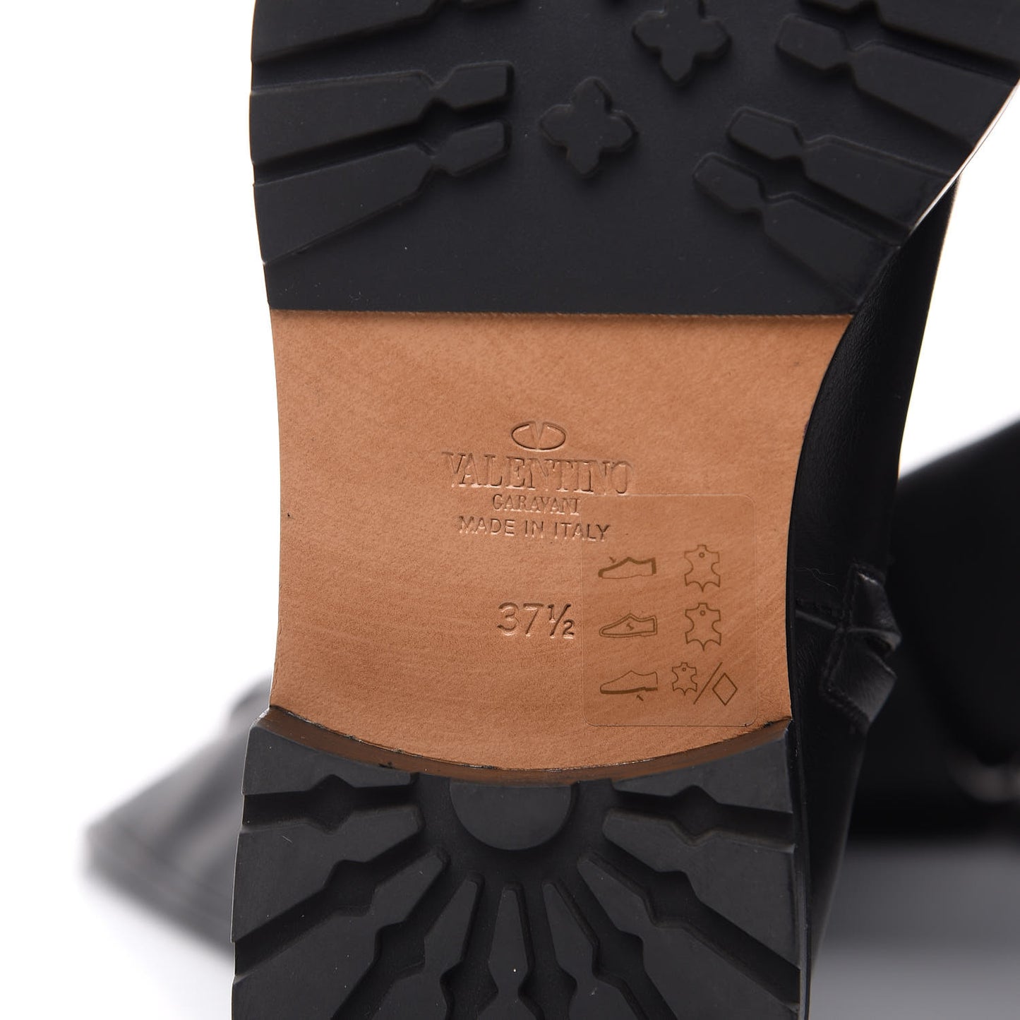 Calfskin Knee High Buckle Boots 37.5 Black