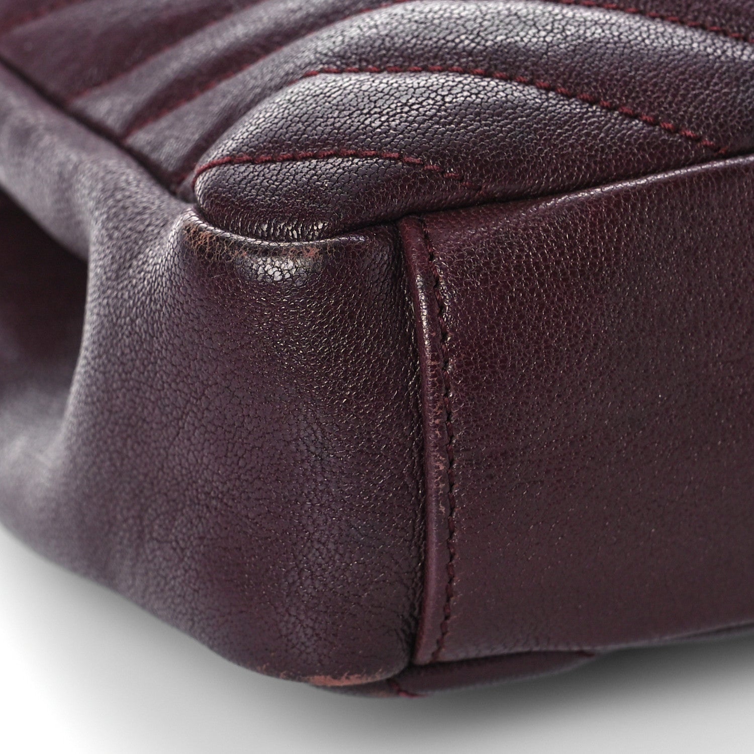 Saint Laurent Sheepskin Matelasse Chevron Monogram Medium College Bag Amaranto 8 of 12