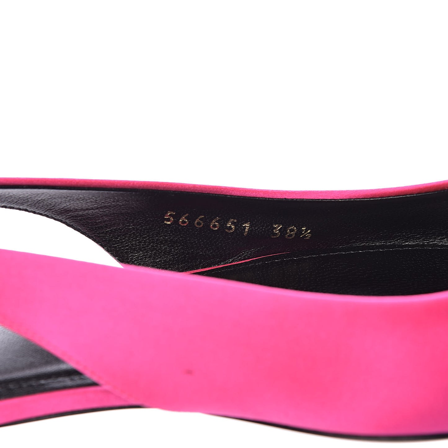 Satin BB Knife Pointy Toe Slingback Flats 38.5 Neon Pink