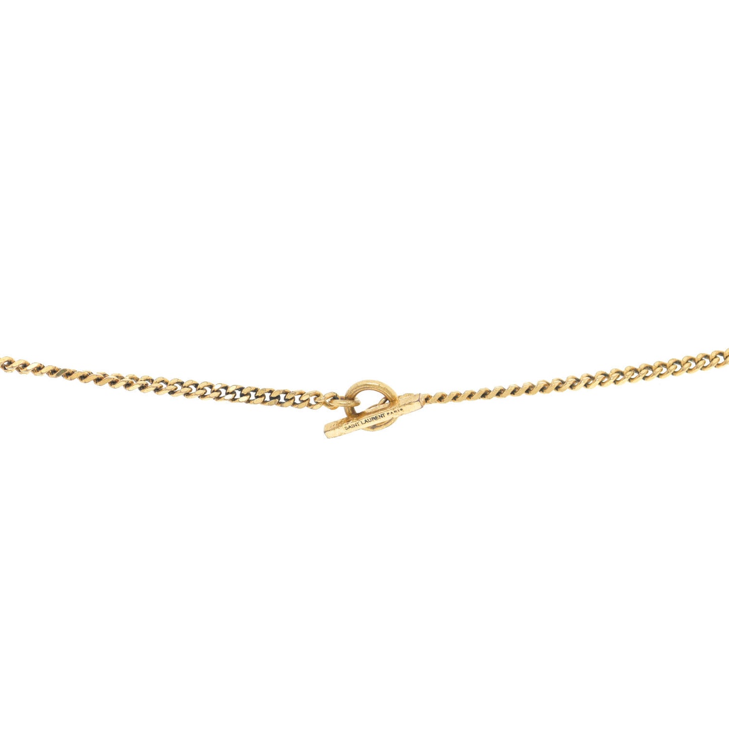 Brass Snake Monogram Tassel Necklace Gold