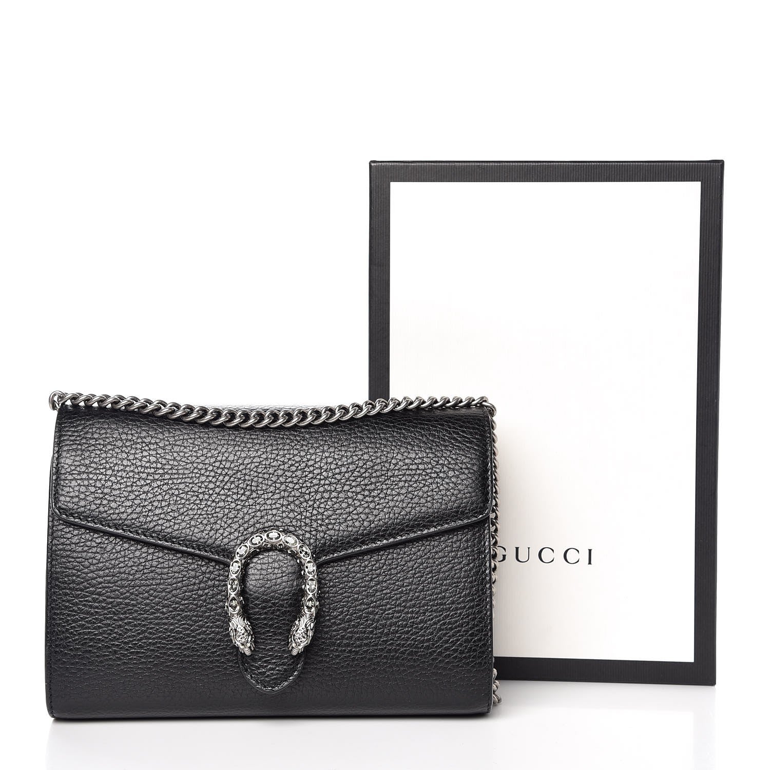 Gucci Calfskin Mini Dionysus Chain Wallet Black 9 of 9