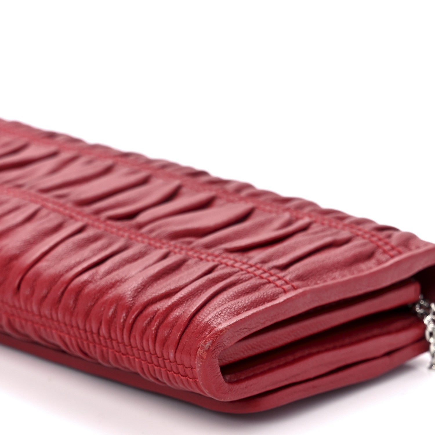 Prada Nappa Gaufre Continental Wallet Fuoco 12 of 13