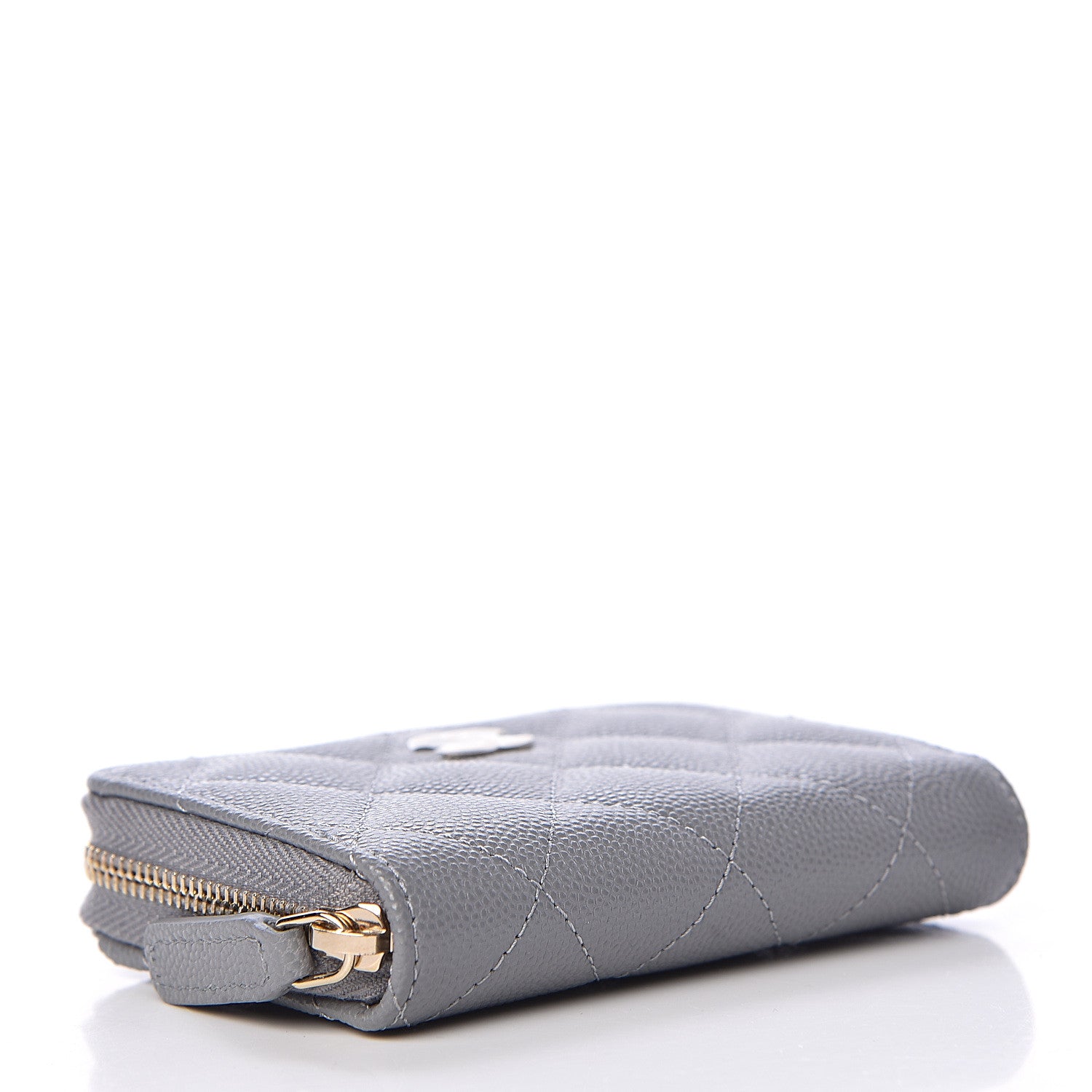 Chanel Caviar Quilted Zip Coin Purse Grey 4 of 8