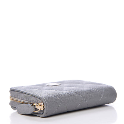 Chanel Caviar Quilted Zip Coin Purse Grey 4 of 8