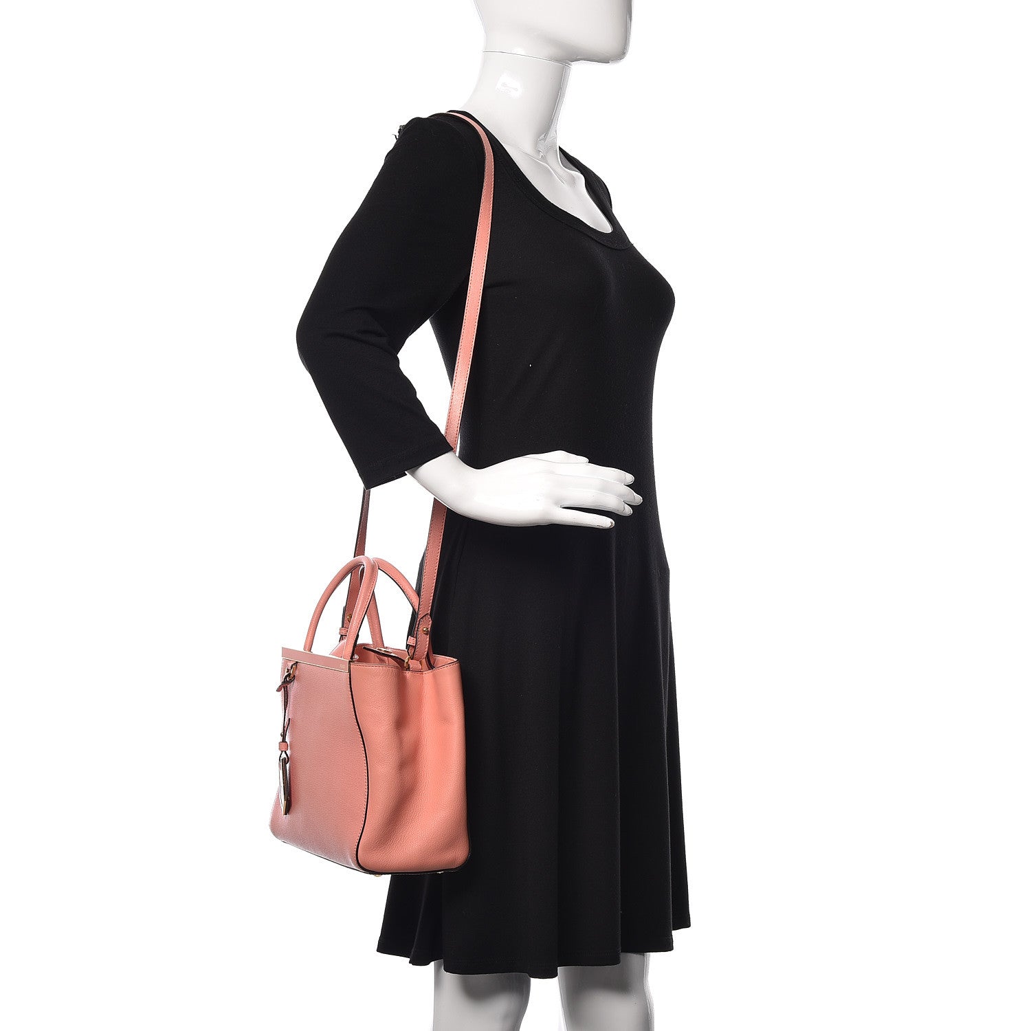 Fendi Vitello Elite Petite 2Jours Tote Pesca 2 of 15