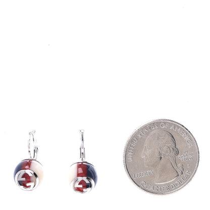 Gucci Resin Sylvie Web Earrings Blue Red 2 of 5
