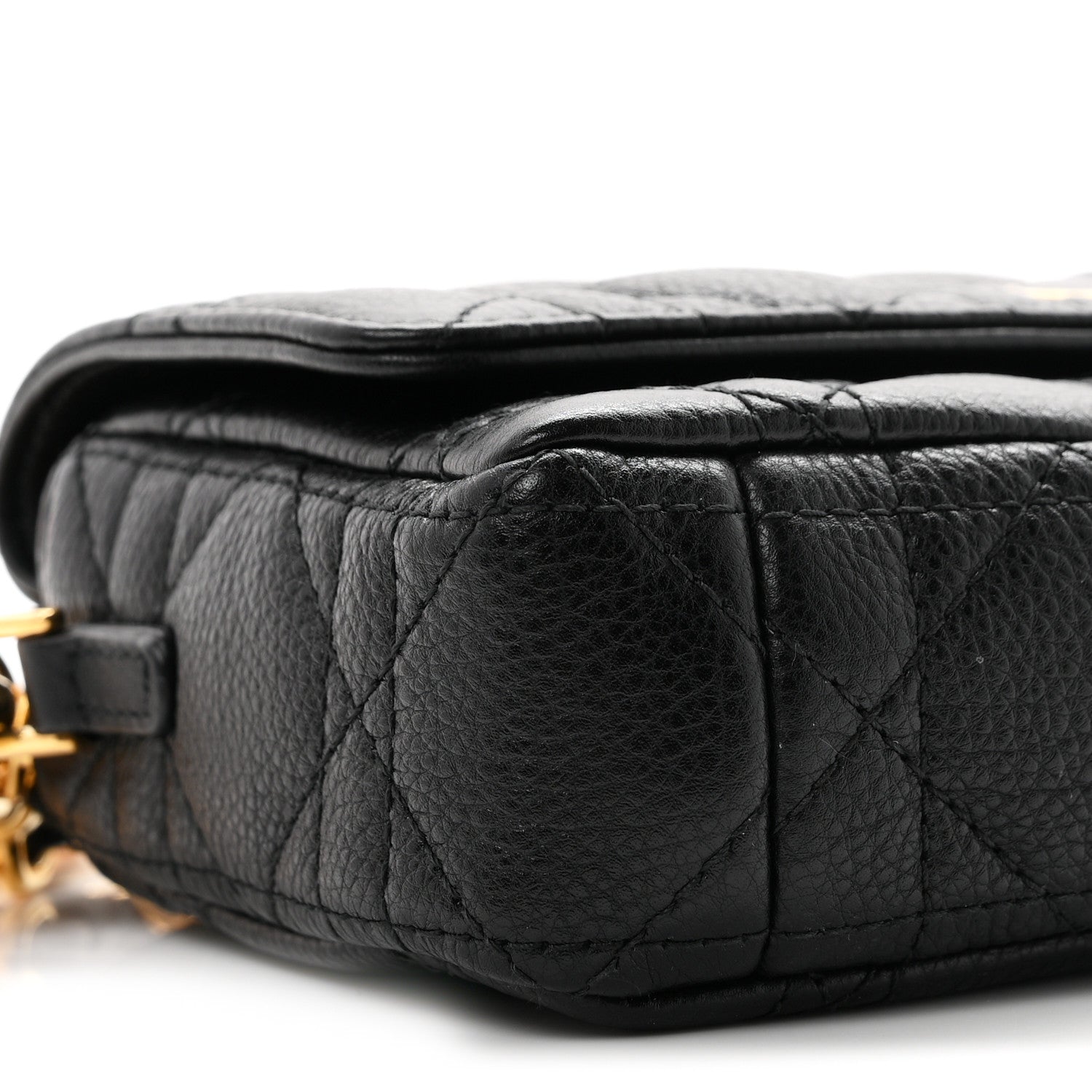 Christian Dior Supple Calfskin Cannage Caro Pouch With Chain  Black 9 of 11