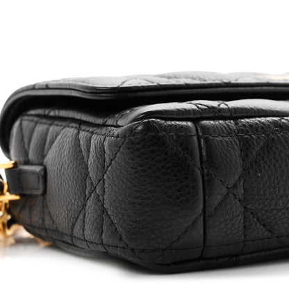 Christian Dior Supple Calfskin Cannage Caro Pouch With Chain  Black 9 of 11