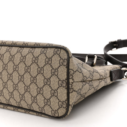 Gucci GG Supreme Monogram Small Zippered Tote Dark Brown 9 of 10