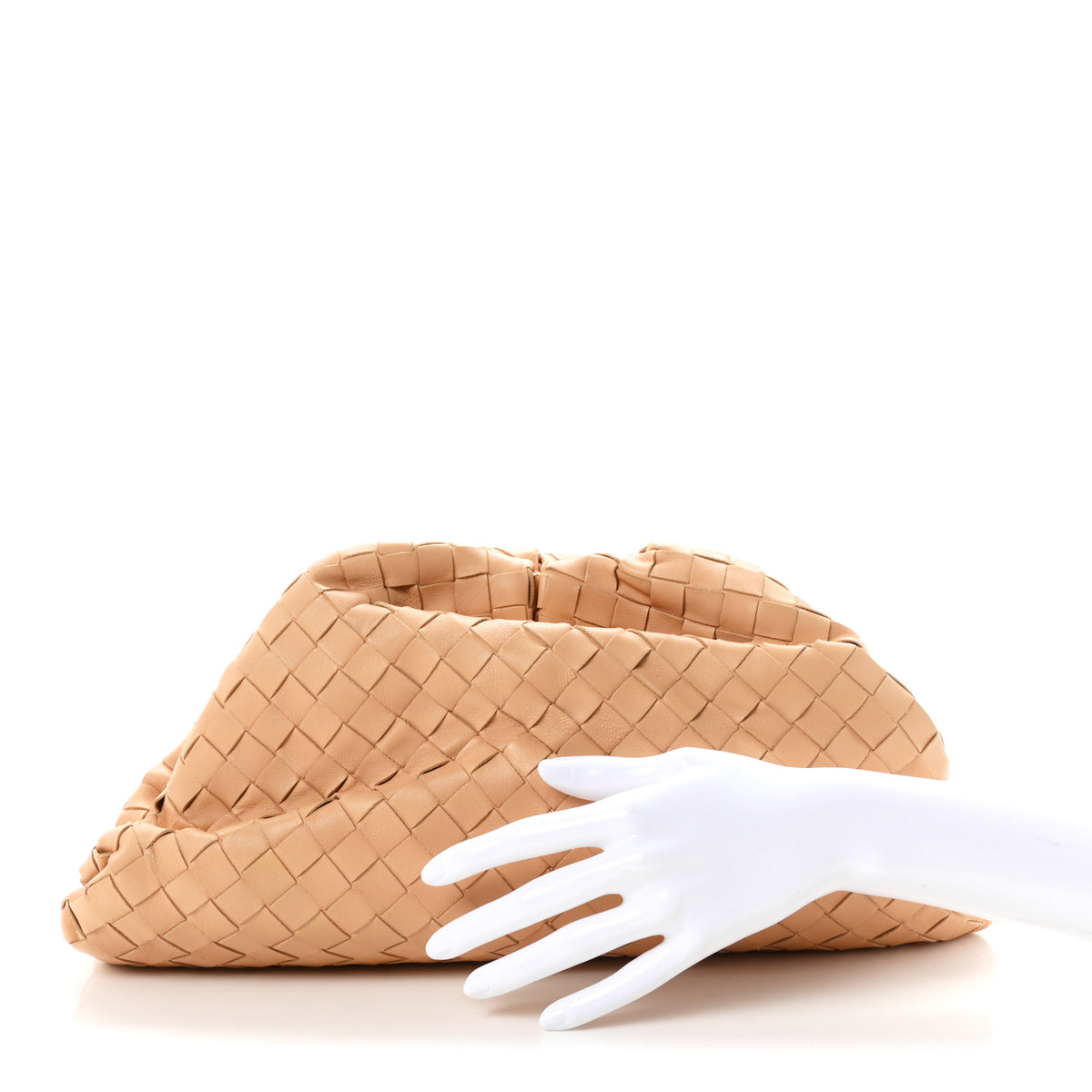 Nappa Maxi Intrecciato The Pouch Oversized Clutch Almond