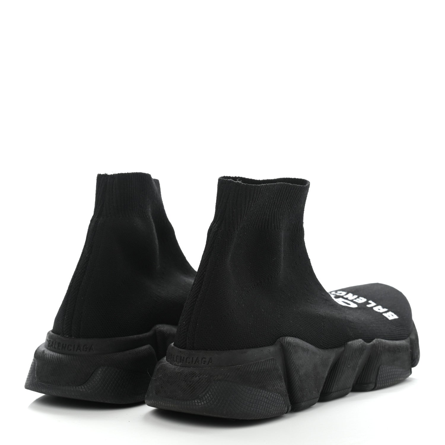 Balenciaga Neoprene Knit Logo Womens Speed Sneakers 36 Black 4 of 11