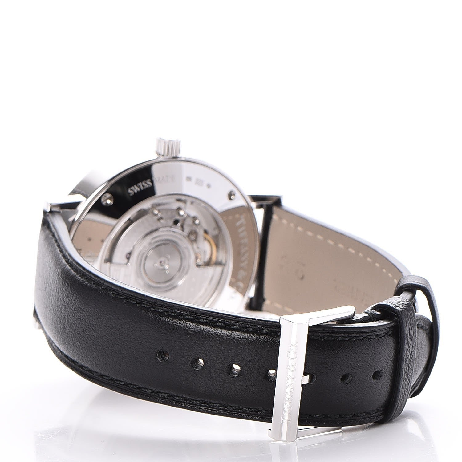 Tiffany Sterling Silver Calfskin 39mm Atlas Automatic Watch 3 of 14