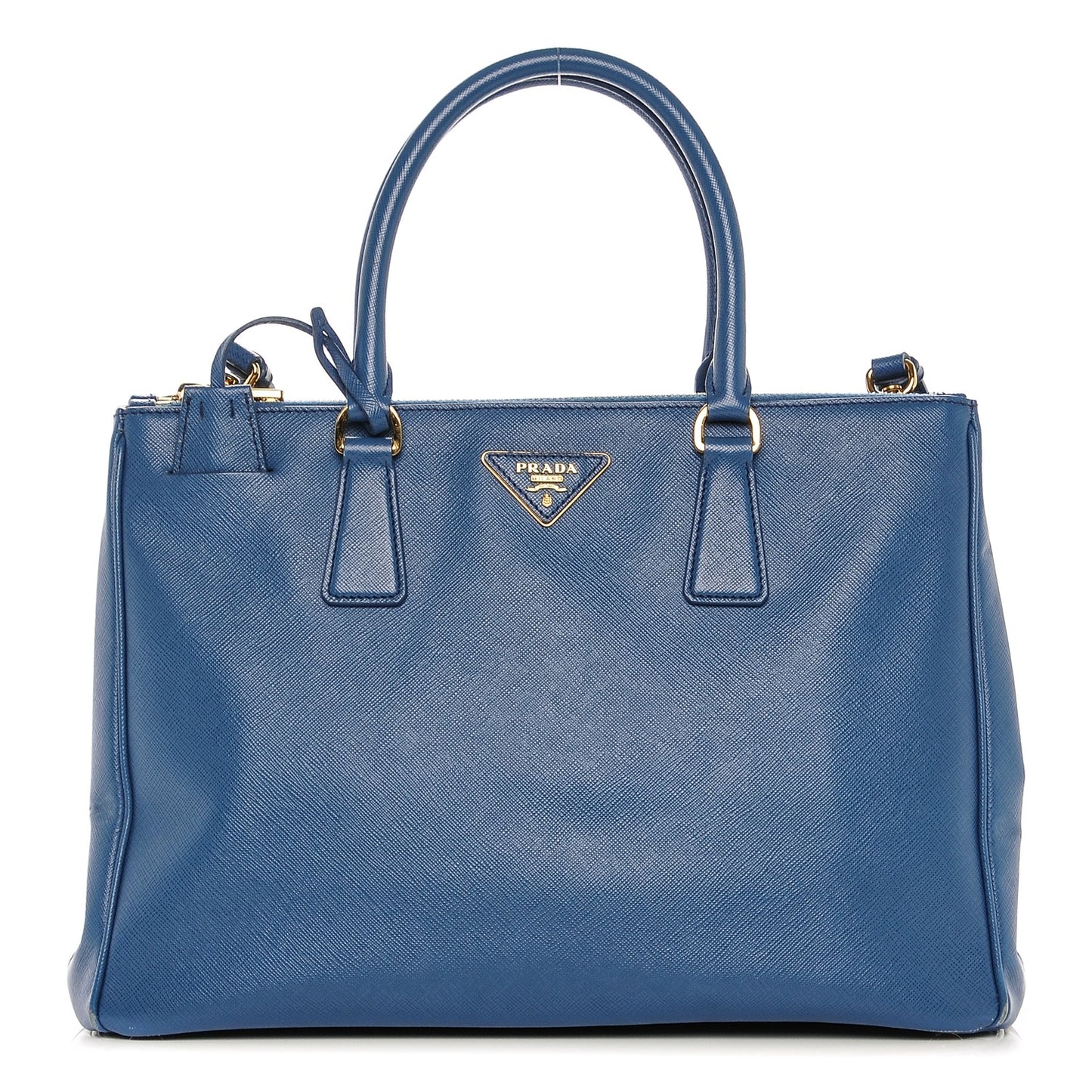 Saffiano Medium Galleria Double Zip Tote Cobalto