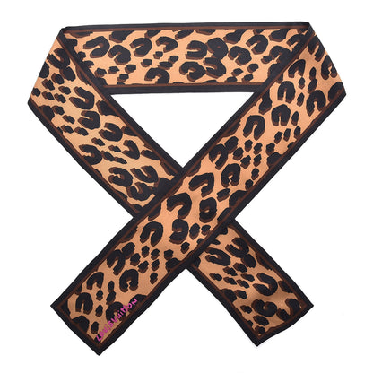 Louis Vuitton Silk Leopard Bandeau Scarf Marron 1 of 5