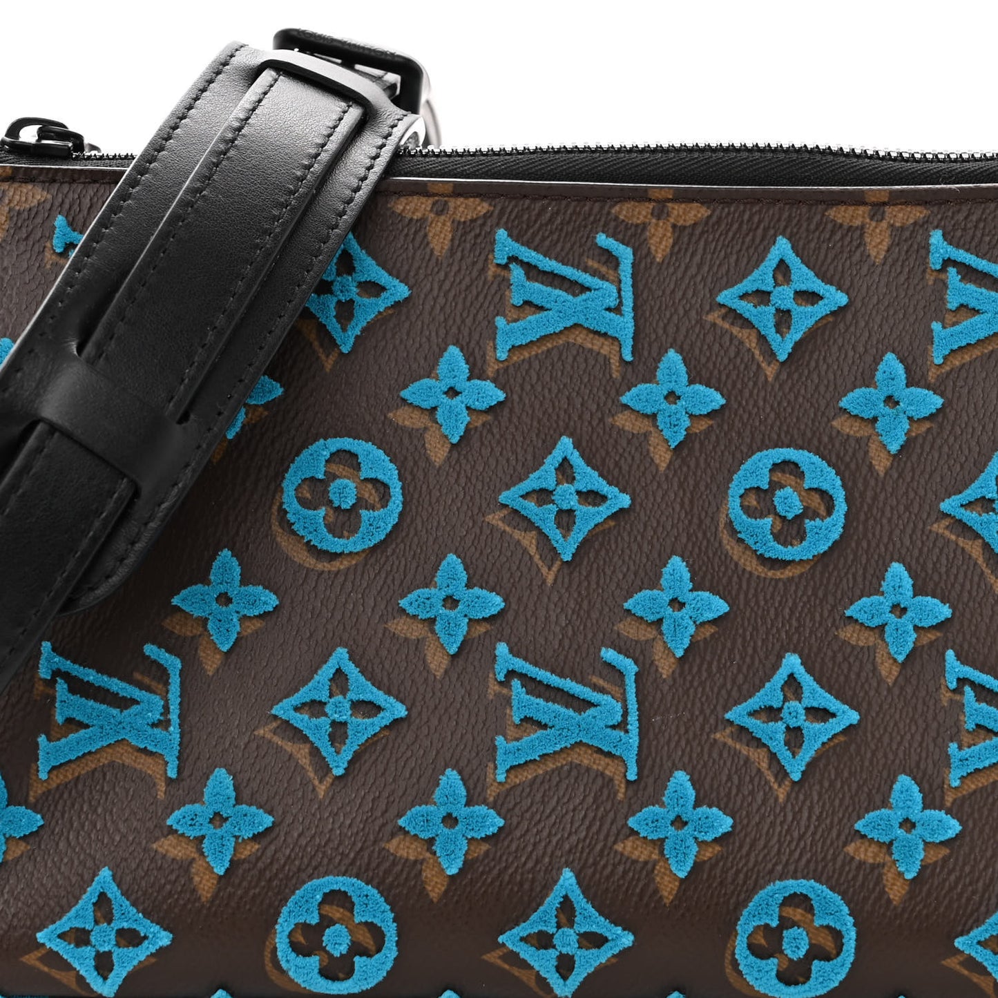 Monogram Tuffetage Triangle Messenger Turquoise