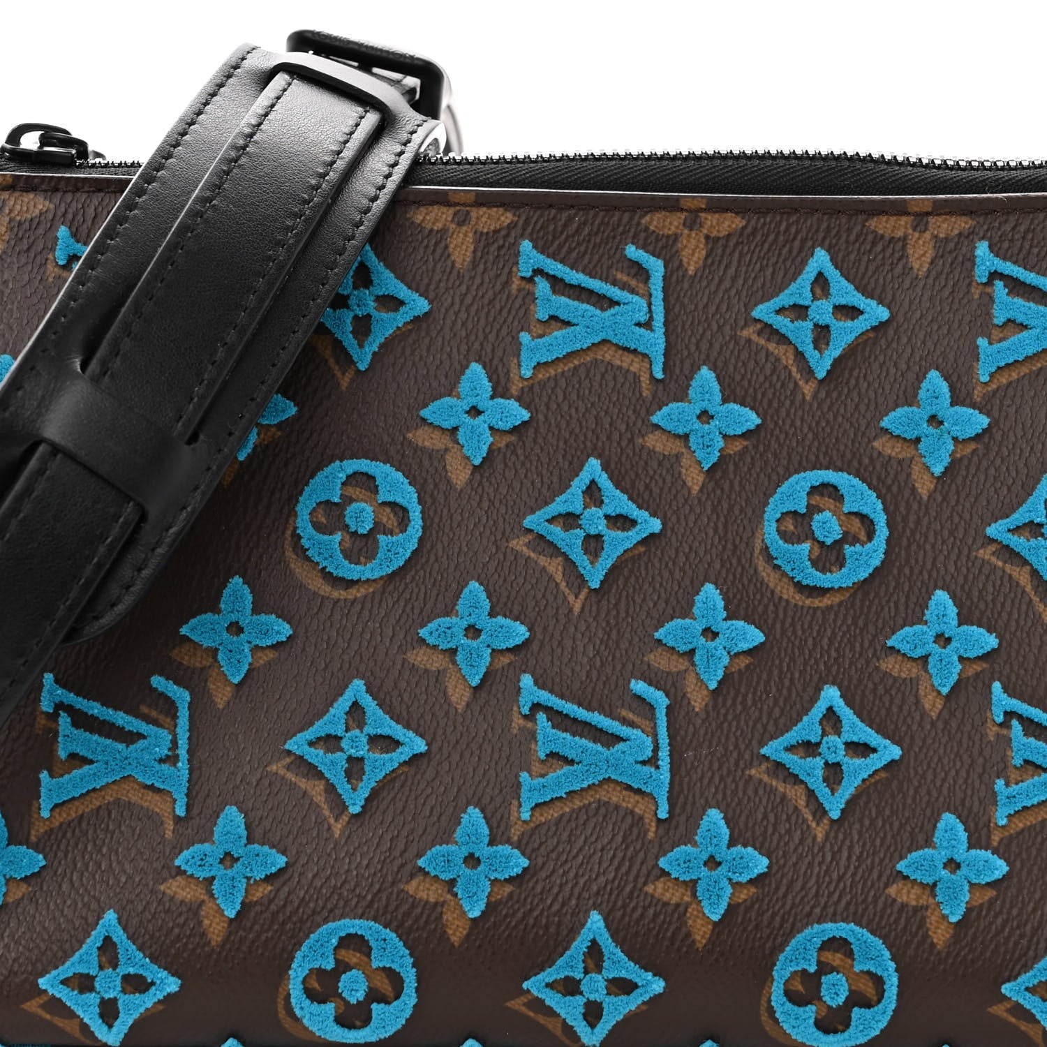 Louis Vuitton Monogram Tuffetage Triangle Messenger Turquoise 7 of 9