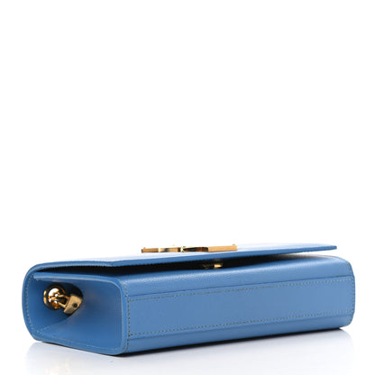 Saint Laurent Grain De Poudre Small Classic Monogram Kate Satchel Blue Clair 4 of 11
