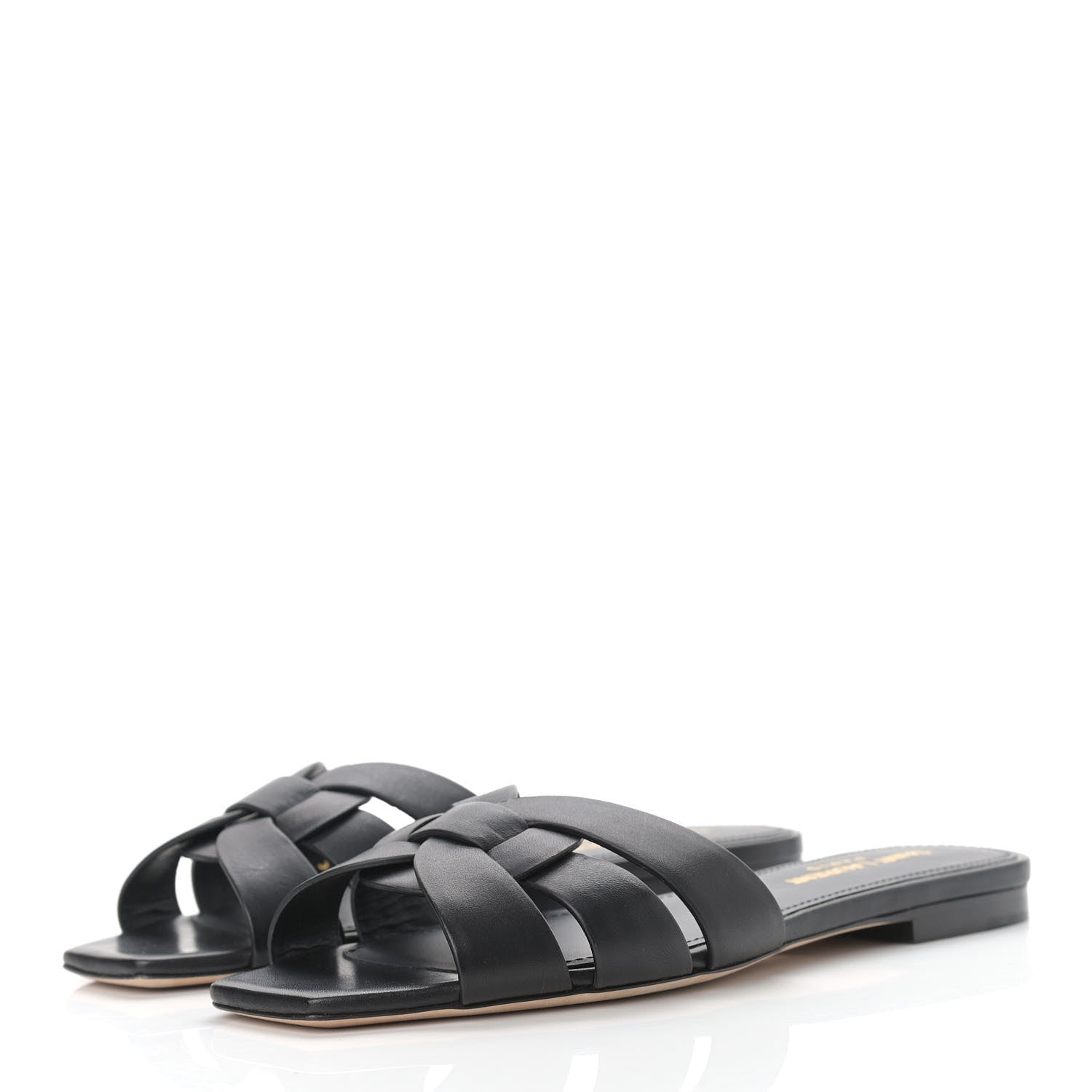 Saint Laurent Calfskin Nu Pied 05 Slide Sandals 35 Black 3 of 10