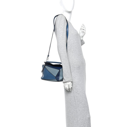 Loewe Calfskin Medium Puzzle Bag Marine Stone Steel Blue 2 of 17