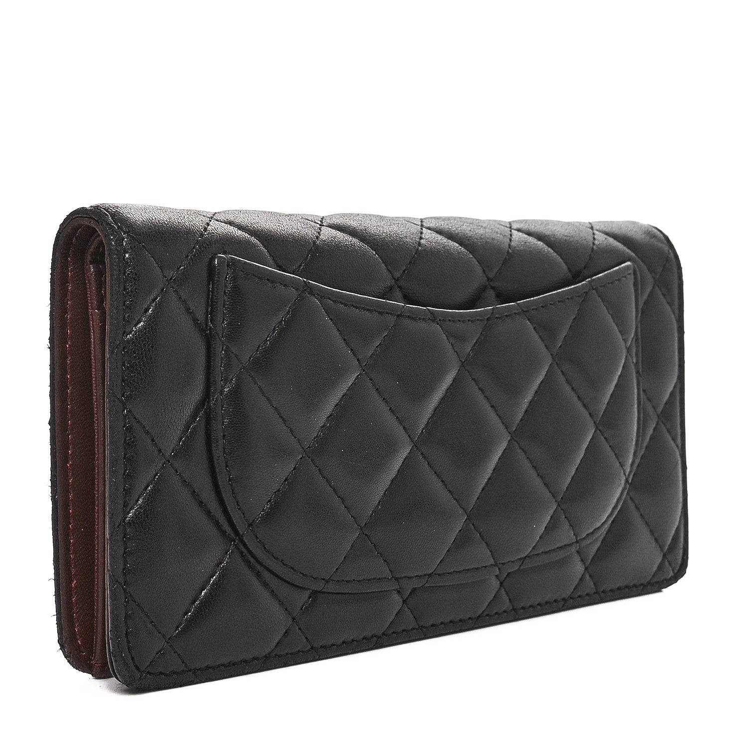 Chanel Lambskin Quilted Yen Wallet Black 3 of 11