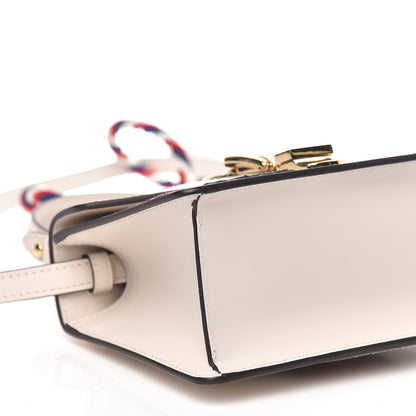 Gucci Calfskin Embroidered Mini Sylvie Top Handle Bag White 8 of 11