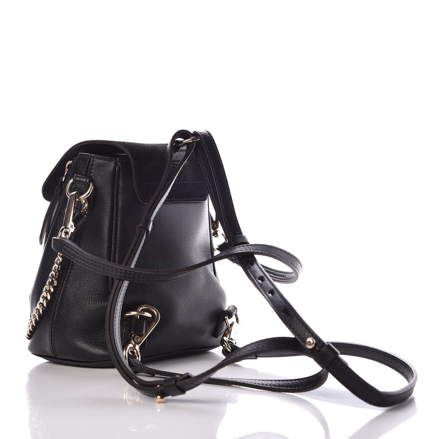 Chloe Suede Calfskin Mini Faye Backpack Black 3 of 7