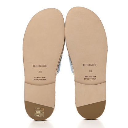 Hermes Denim Canvas Antigua Espadrille Sandals 40 Bleu Clair 5 of 9